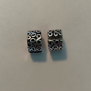 Pandora silver S clips x2